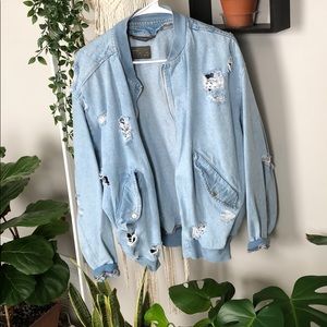 Zara Men’s Bomber Jean Jacket